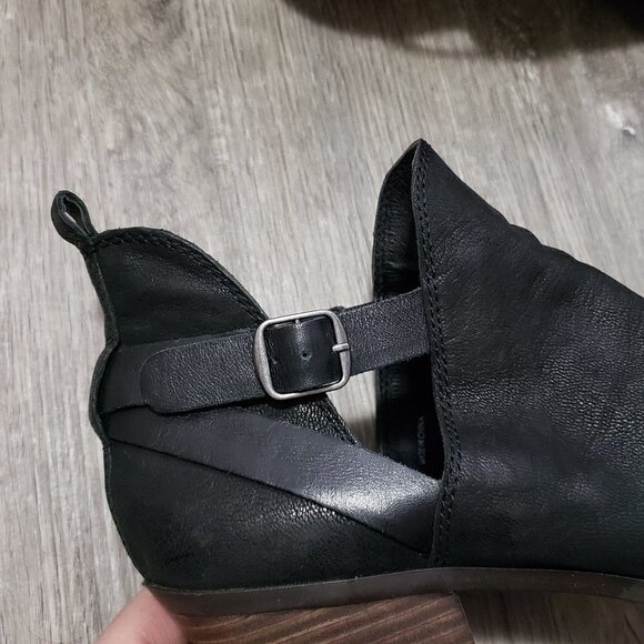 Lucky Brand * Black Leather Open Toe Booties * 9.5 - Picture 9 of 14